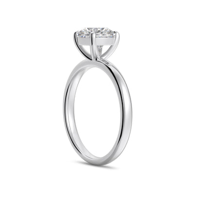 Solitaire Rhodium-Plated Ring