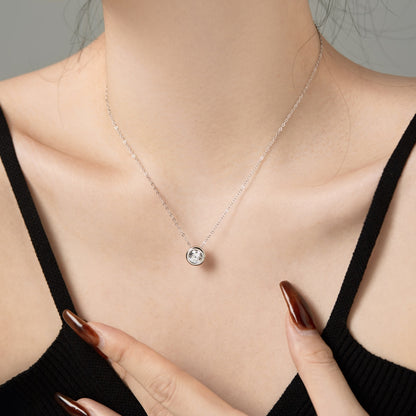 Donut Crystal Rhodium-Plated Necklace