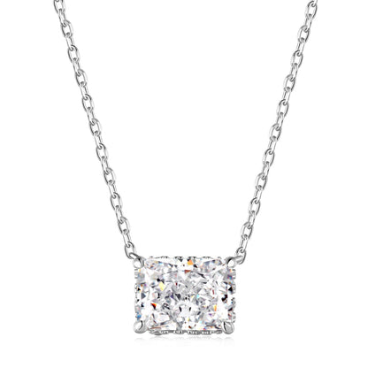 Radiant Cut Rhodium-Plated Necklace
