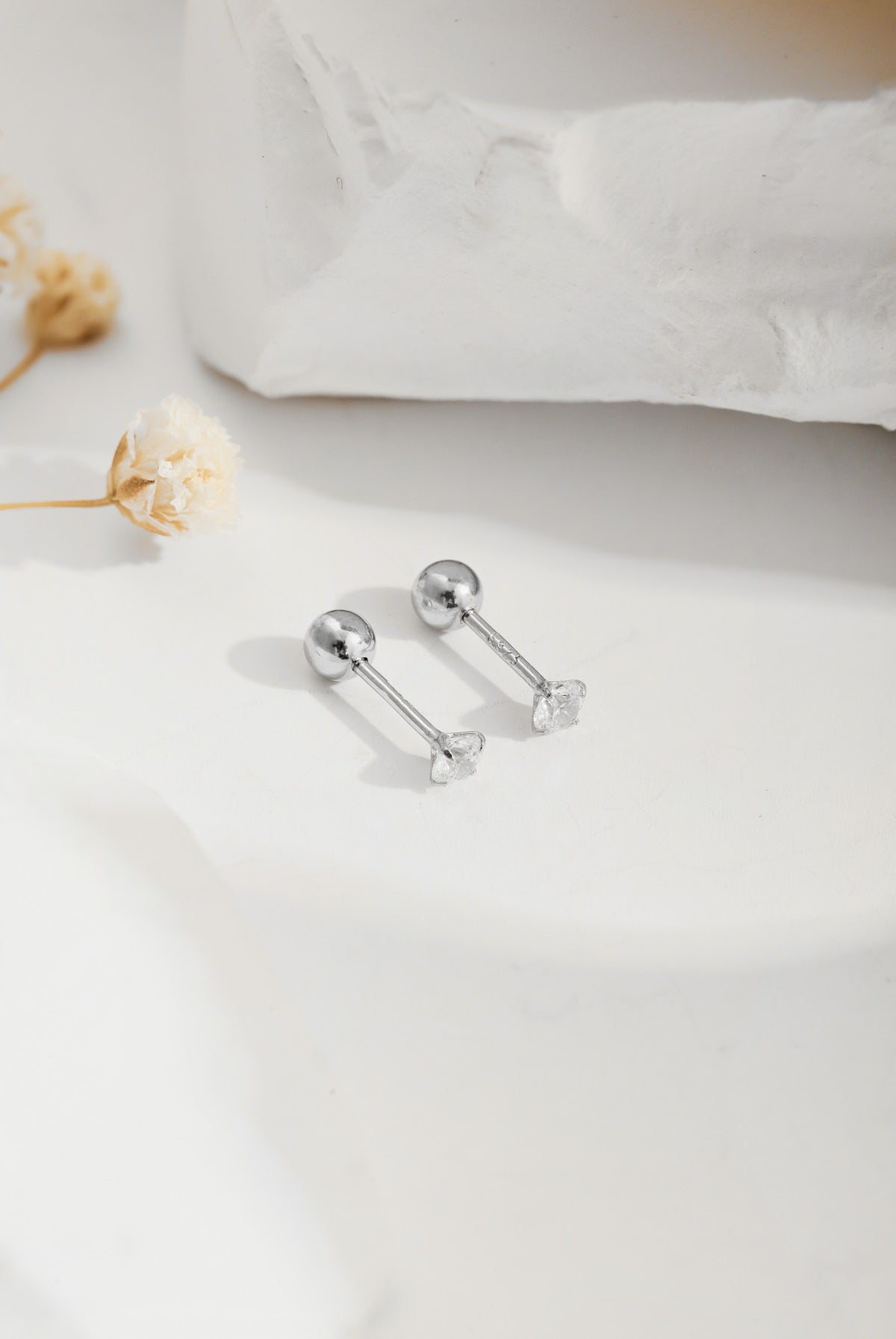 Crystal De Roscas Rhodium-Plated Stud Earrings