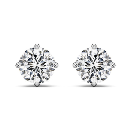 Solitaire Crystal Rhodium-Plated Earrings
