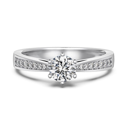 Princess Crown Rhodium-Plated Ring