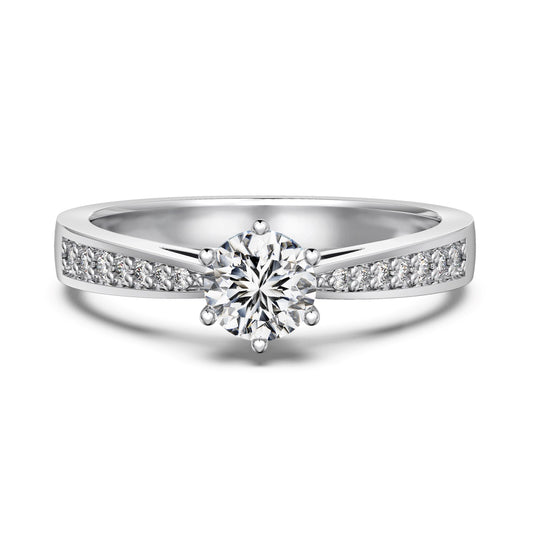 Princess Crown Rhodium-Plated Ring