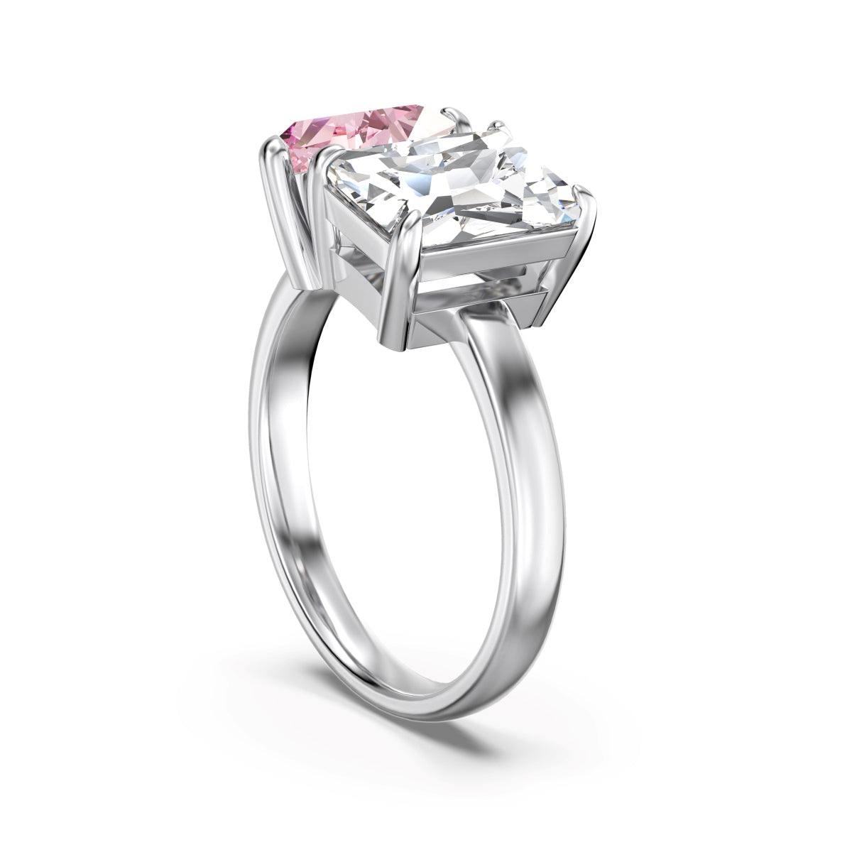 You and Me Rhodium-Plated Ring