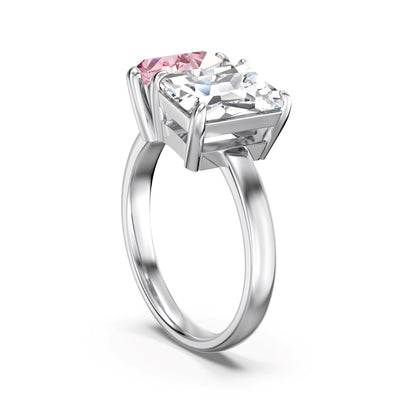 You and Me Rhodium-Plated Ring