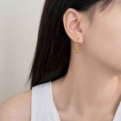 Dangling Dancing Diva Rhodium-Plated Stud Earrings