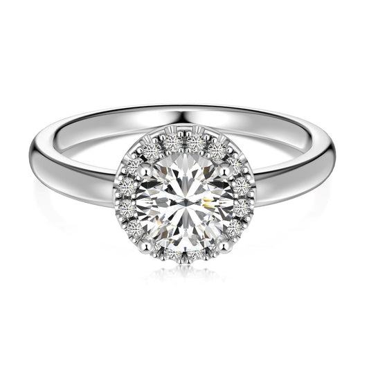 Minimalist Round Rhodium-Plated Ring