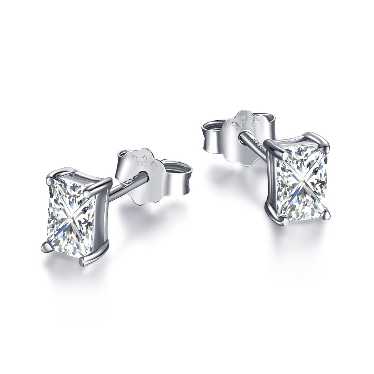 Minimalist Radiant Rhodium-Plated Earrings
