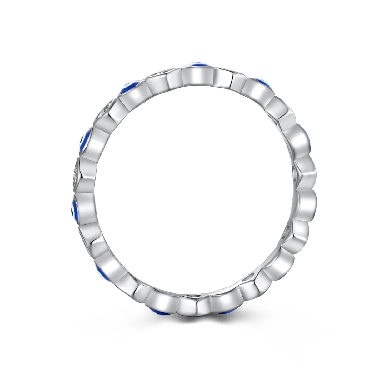 Evil Eye Eternity Rhodium-Plated Ring