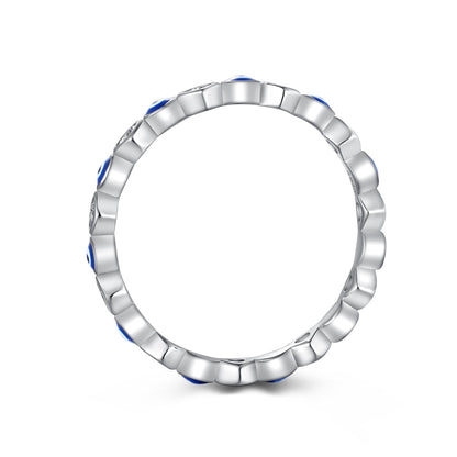 Evil Eye Eternity Rhodium-Plated Ring