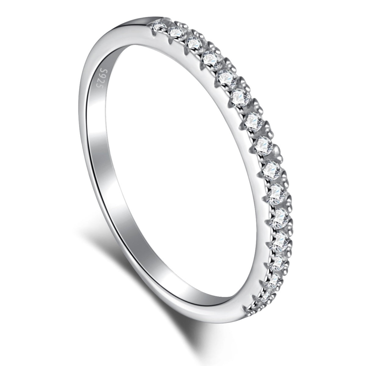 Minimalist Eternity Rhodium-Plated Ring
