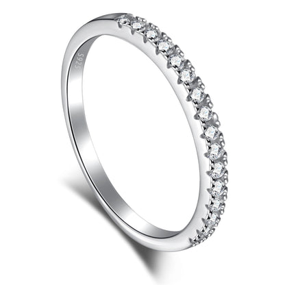 Minimalist Eternity Rhodium-Plated Ring