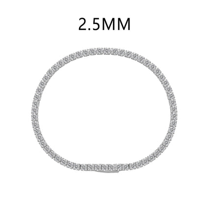 Tennis Double Lock Rhodium-Plated Bracelet