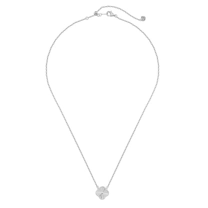 Four-Leaf Clover Electroplated Rhodium-Plated Necklace