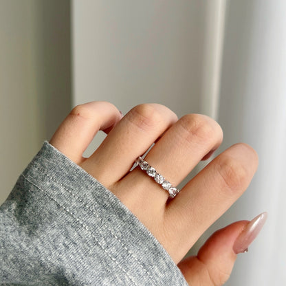 Round Eternity Rhodium-Plated Ring