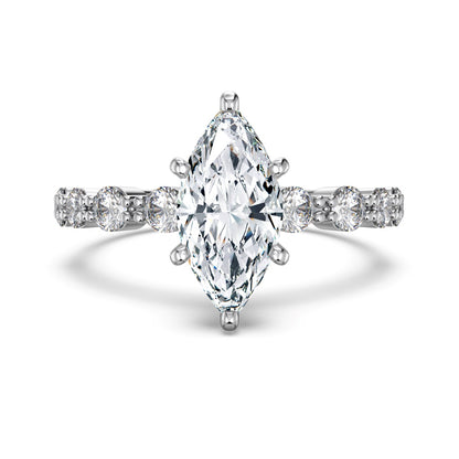 Marquise Crystal Rhodium-Plated Ring
