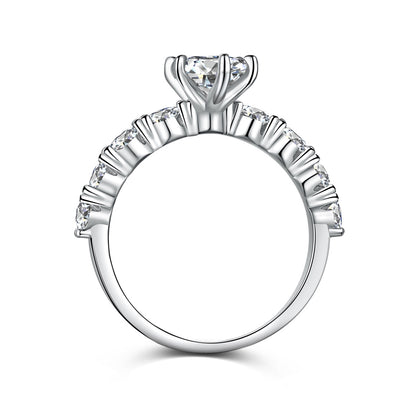 Marquise Crystal Rhodium-Plated Ring