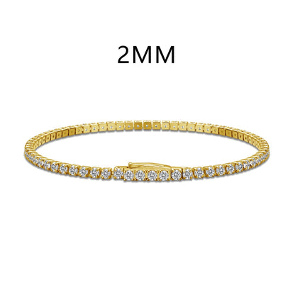 Tennis Double Lock Rhodium-Plated Bracelet