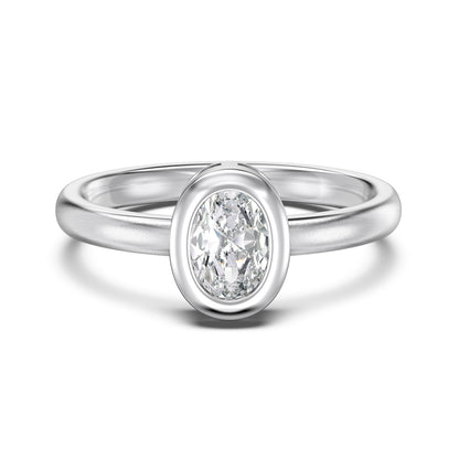 Donut Oval Cut Rhodium-Plated Ring