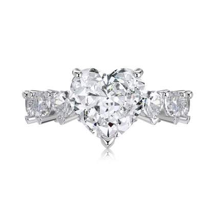 Heart Eternity Rhodium-Plated Ring