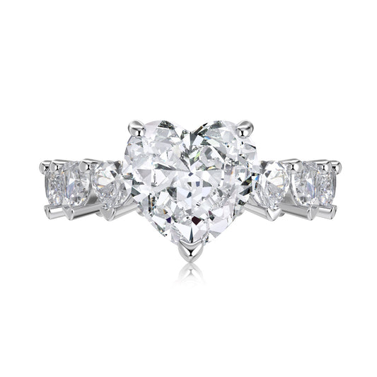 Heart Eternity Rhodium-Plated Ring