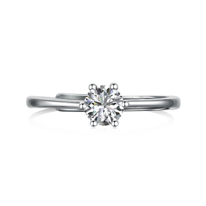 Dainty Round Adjustable Rhodium-Plated Ring