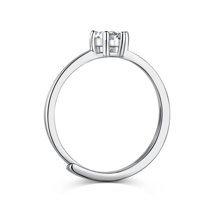Dainty Round Adjustable Rhodium-Plated Ring