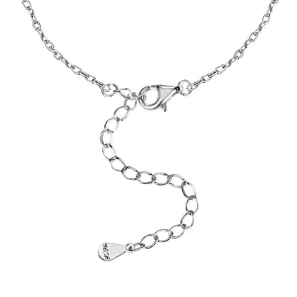 Crystal Flower Rhodium-Plated Anklet