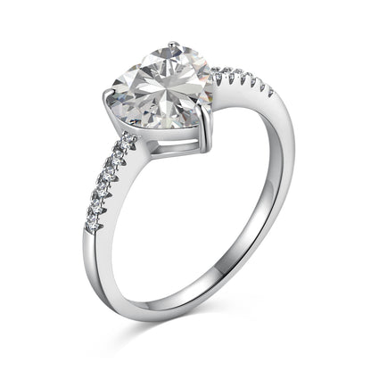 Heart Crystal Rhodium-Plated Ring