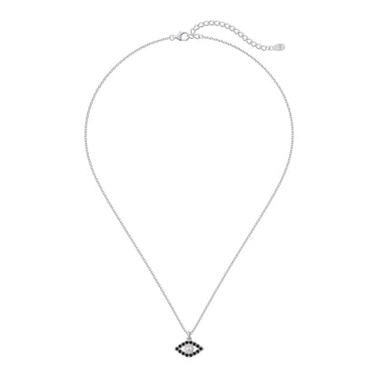 Evil Eye Pearl Rhodium-Plated Necklace