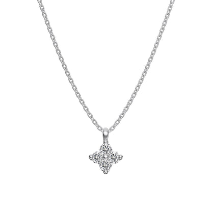 Mini Flower Rhodium-Plated Necklace