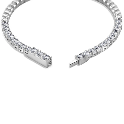 Tennis Double Lock Rhodium-Plated Bracelet