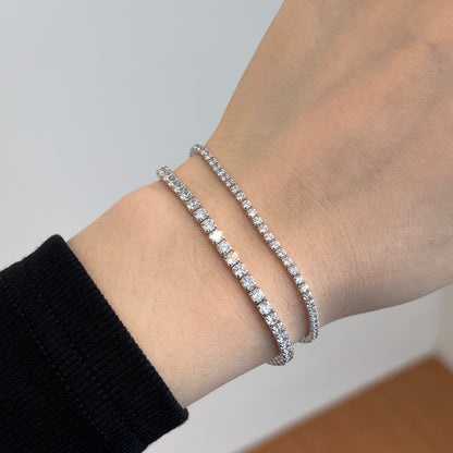 Tennis Double Lock Rhodium-Plated Bracelet