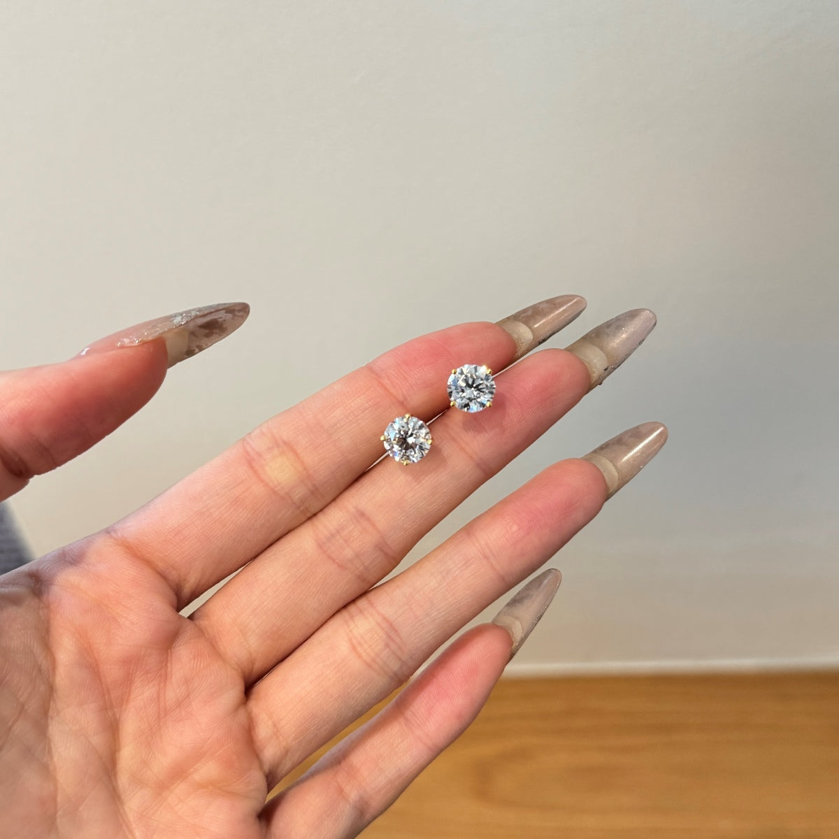 Solitaire Crystal Rhodium-Plated Earrings