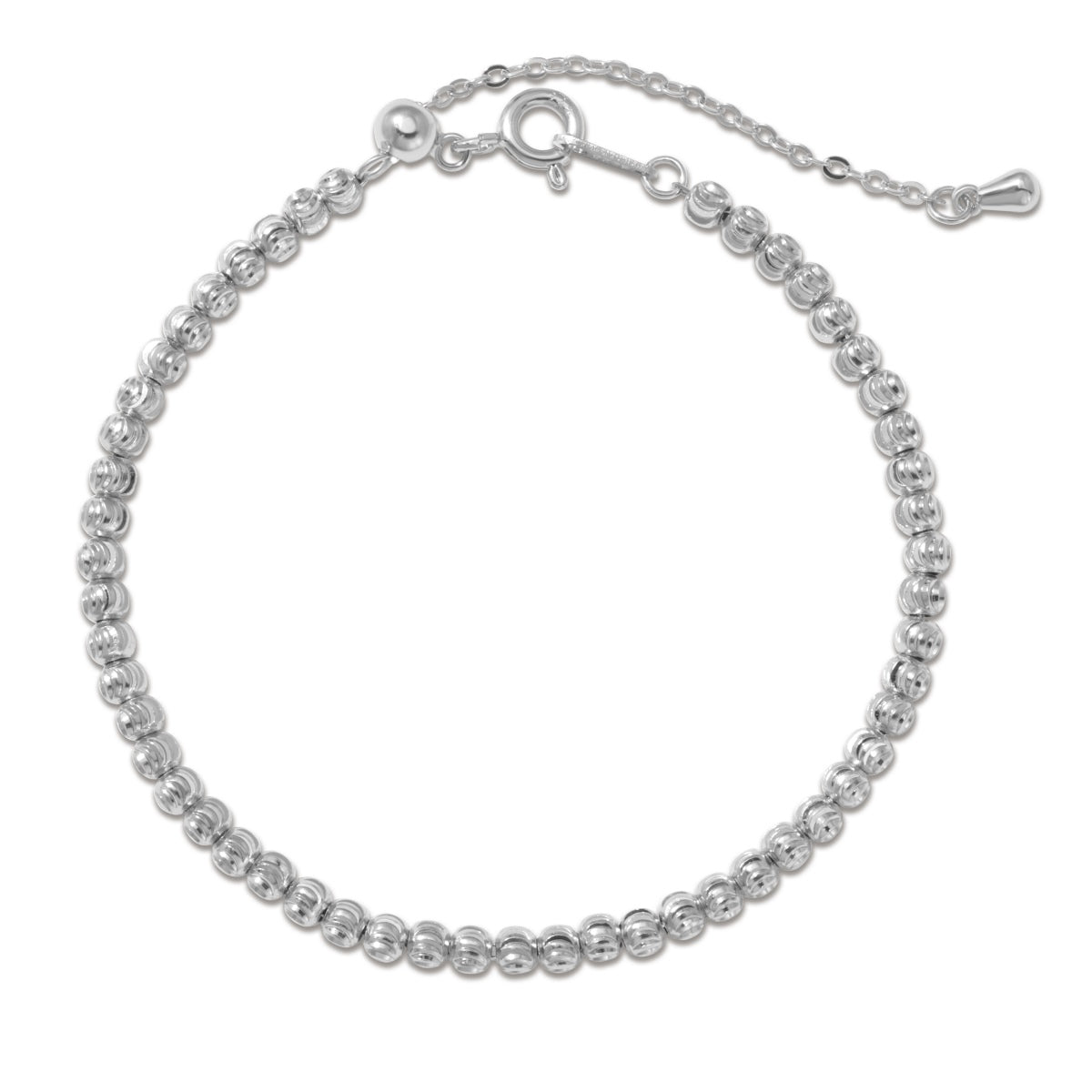 Disco Chain Rhodium-Plated Bracelet