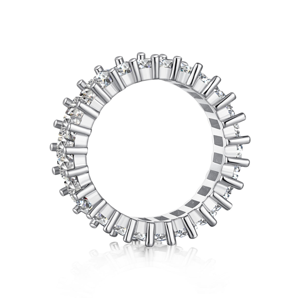 Baguette Rhodium-Plated Ring