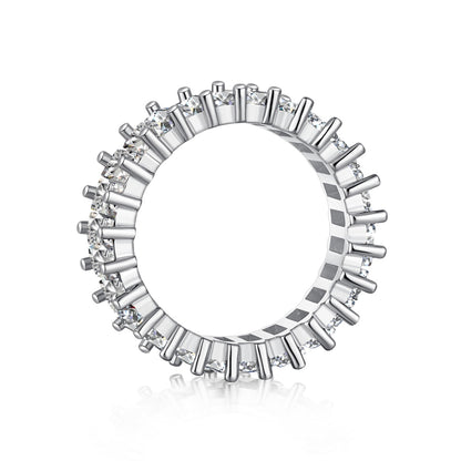 Baguette Rhodium-Plated Ring
