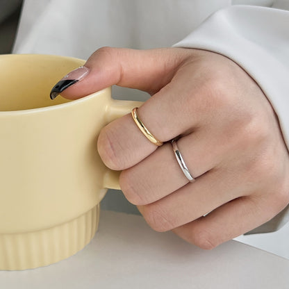 Plain Band Rhodium-Plated Ring