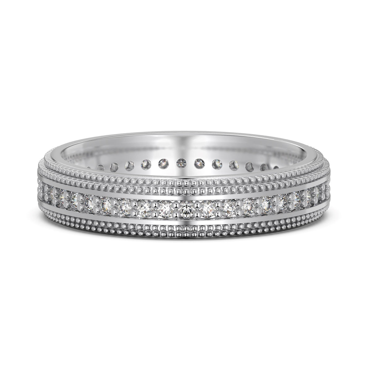 Couple Rhodium-Plated Ring