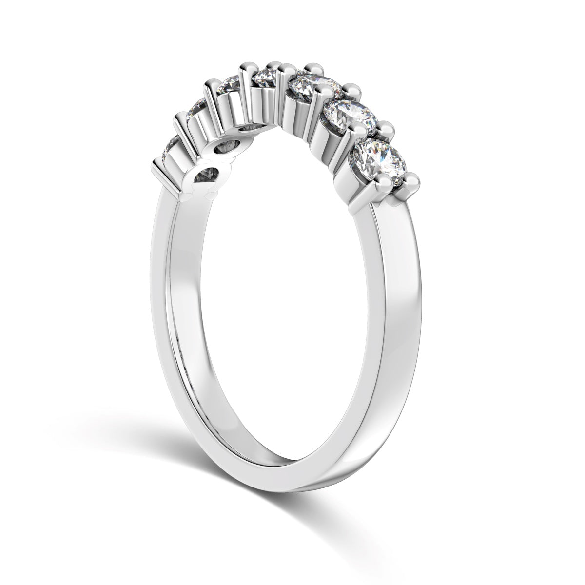 Half Eternity Rhodium-Plated Ring