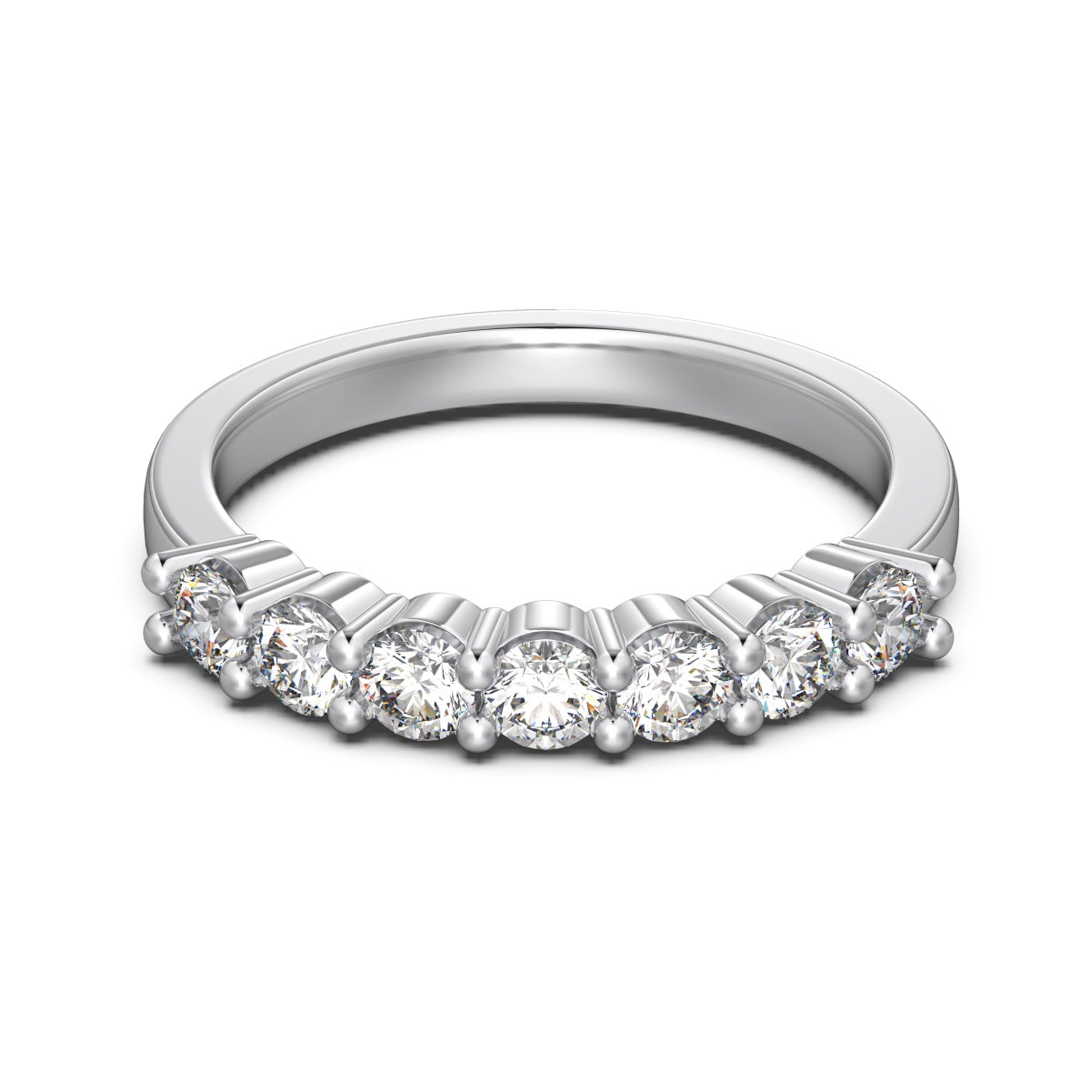 Half Eternity Rhodium-Plated Ring