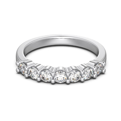 Half Eternity Rhodium-Plated Ring