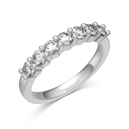 Half Eternity Rhodium-Plated Ring