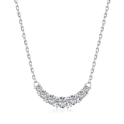 Seven Stone Rhodium-Plated Necklace