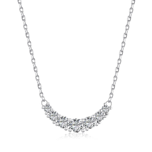 Seven Stone Rhodium-Plated Necklace