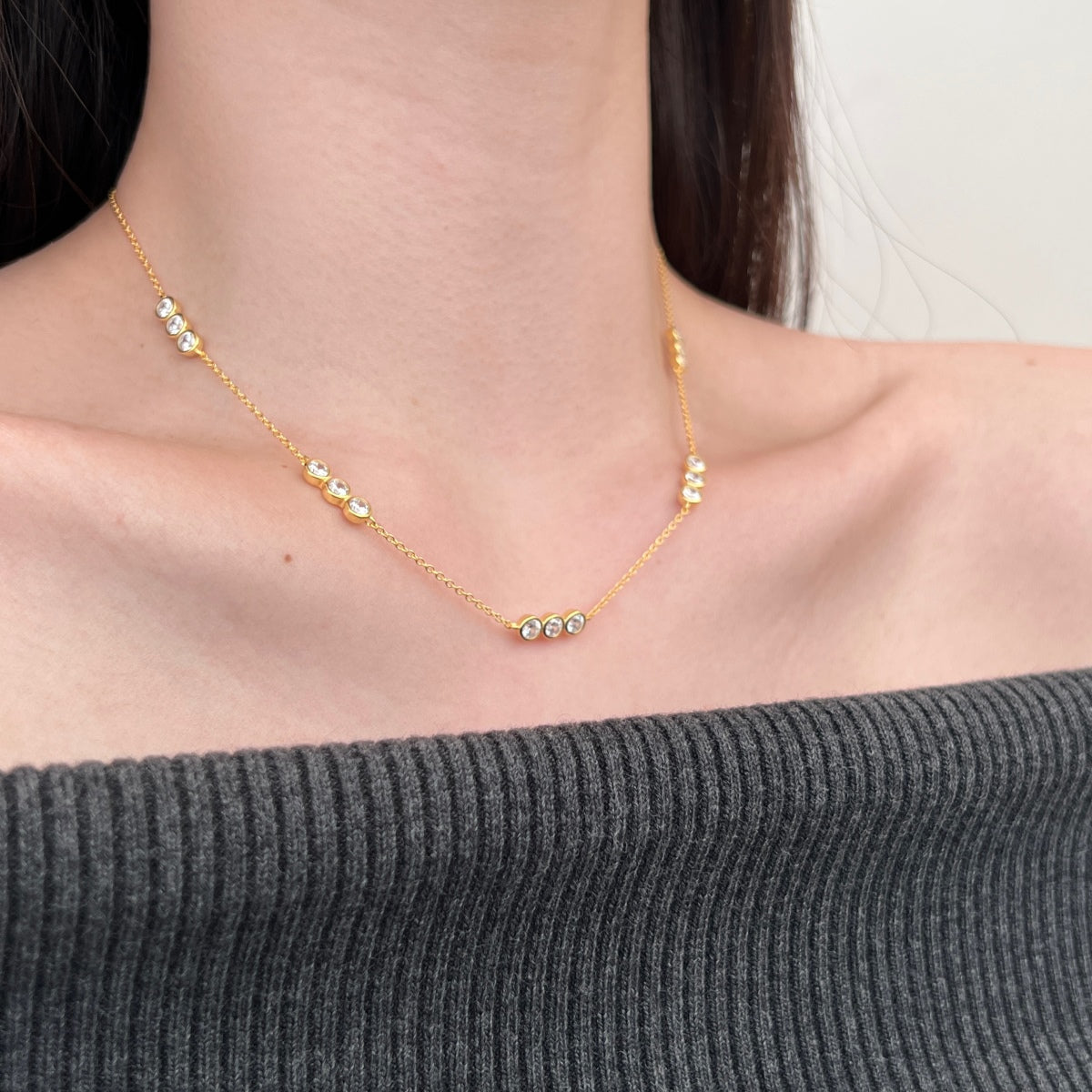 Donut Station Rhodium-Plated Necklace