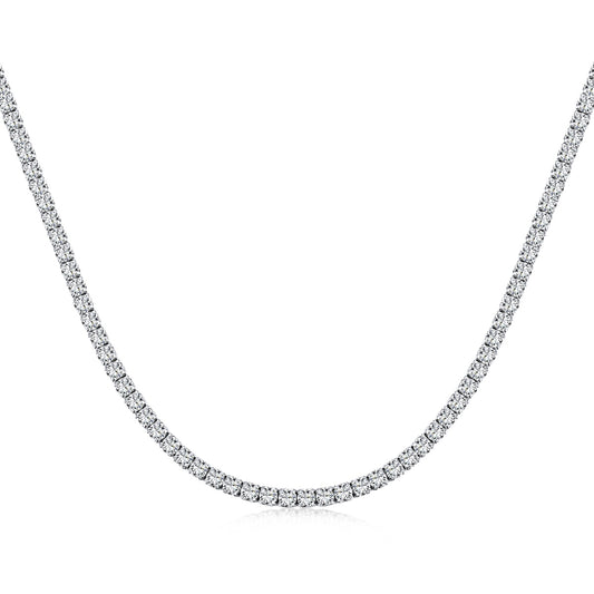 Tennis Rhodium-Plated Necklace