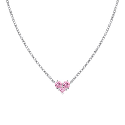 Dainty Heart Crystal Rhodium-Plated Necklace