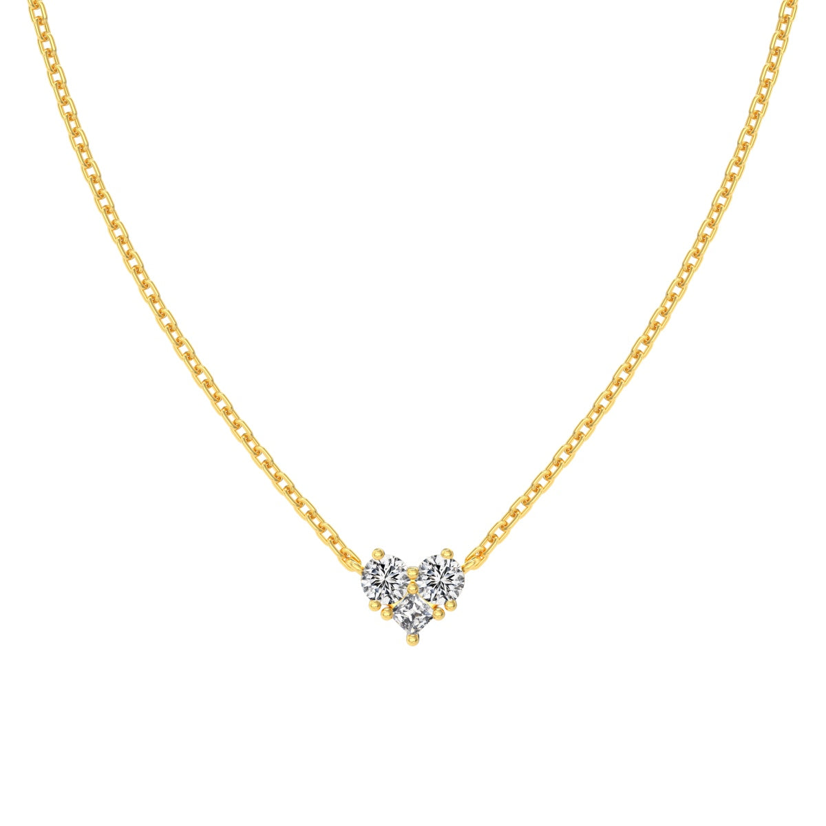 Dainty Heart Crystal Rhodium-Plated Necklace