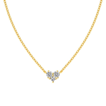 Dainty Heart Crystal Rhodium-Plated Necklace